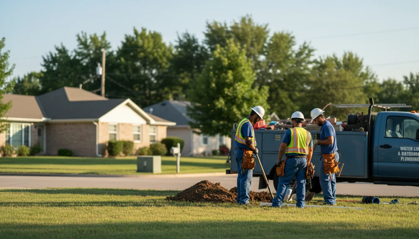 Residential water line and bathroom plumbing service in Krum, TX
